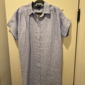 J Crew Relaxed Fit Short Sleeved Linen Shirtdress (NWT)